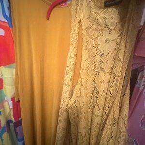 Yellow Lace Overlay Dress